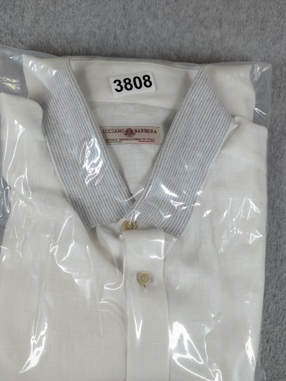 Luciano Barbera Linen Shirt Men's XL White Long Sleeve Lightweight Button Up - Picture 7 of 7